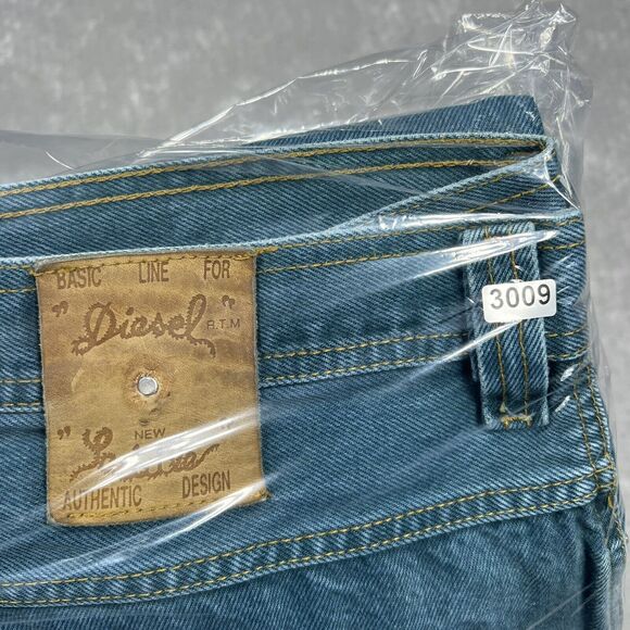 Diesel Basic Jeans Saddle Denim Men’s 36X27 Green Denim Straight Fit Raw Hem - Picture 14 of 14